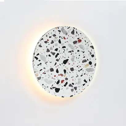 WALL MOUNTED LUMINAIRE LED 10W 3000Κ 800LM TERRAZZO MDF CIRCLE Φ22ΧΗ3,6CM ECLIPSE