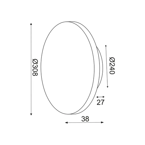 ОСВЕТИТЕЛНО ТЯЛО ЛЕД 15W 3000Κ  БЯЛО MDF КРЪГ Φ30ΧΗ3,6CM ECLIPSE - изображение 3