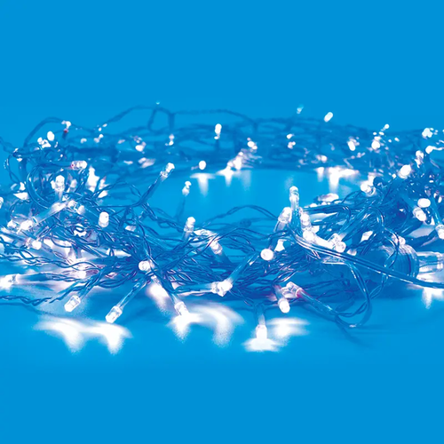 ^ 50LED НИЗ СВЕТЛИНИ БАТЕРИЯ (2xAA), СИНЬО СТАБИЛНО, IP20, 490 + 30cm, TRAN / НАЕМ ОЛОВО КАБЕЛ