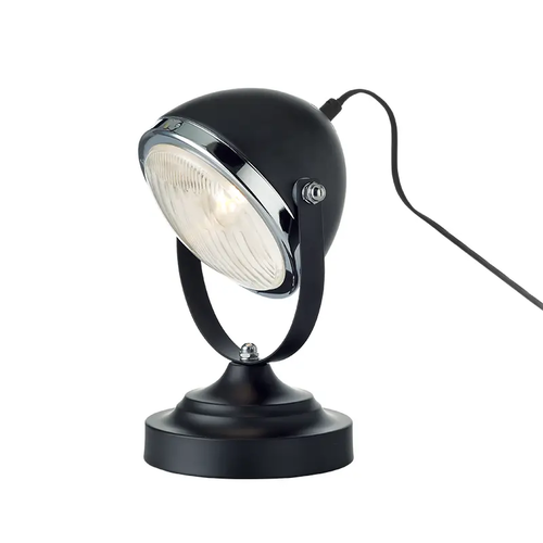 TABLE LUMINAIRE 1XE14 METALLIC BLACK+ GLASS COLOR:black matt Ö15,2×Ç24,7CM HARLEY
