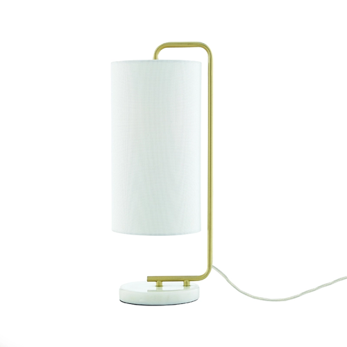 TABLE LUMINAIRE 1XE27 OSAKA GOLD METAL+WHITE SHADE-MARBLE IP20 20,4X18XH51CM