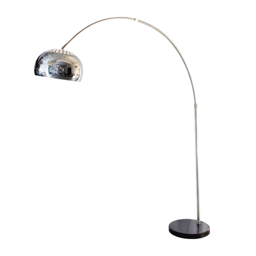 FLOOR LUMINAIRE BLACK MARBLE & CHROME SHADE 1 X E27 MATILDA