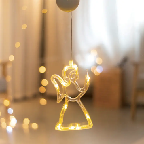 ПРОЗОРЕЦ ПЛАСТМАСОВ АНГЕЛ 10 LED КРУШКИ WW BAHT. (3КСАА) ИП20 12С20.5СМ
