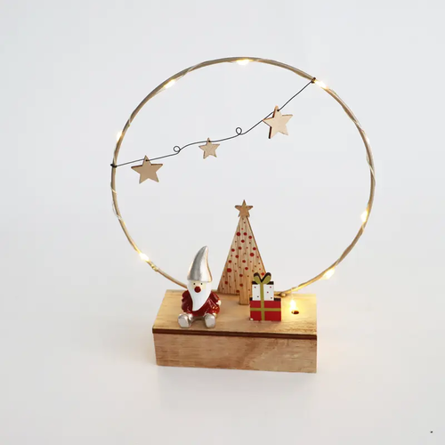 ДЪРВЕЕН ДЕКОР, 10 LEDS, БАТЕРИИ (2xAA), WW,IP20, 17.2x5x20cm