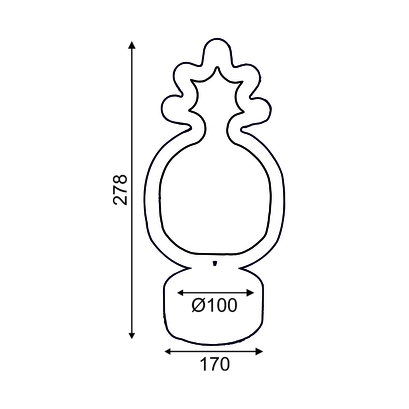 АНАНАС, 41 НЕОНОВИ LED СВЕТЛИНИ С БАТЕРИЯ (3xAA)/USB, ЗЕЛЕНО И ЖЪЛТО, IP20, 17x10x28,5cm