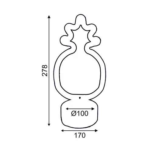 АНАНАС, 41 НЕОНОВИ LED СВЕТЛИНИ С БАТЕРИЯ (3xAA)/USB, ЗЕЛЕНО И ЖЪЛТО, IP20, 17x10x28,5cm