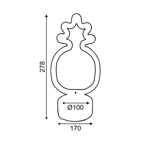 АНАНАС, 41 НЕОНОВИ LED СВЕТЛИНИ С БАТЕРИЯ (3xAA)/USB, ЗЕЛЕНО И ЖЪЛТО, IP20, 17x10x28,5cm - изображение 2