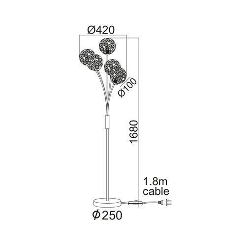 FLOOR LAMP 5XG9 BALLS CRYSTAL SKYLAR - изображение 2