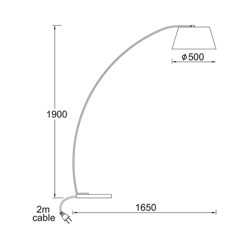 FLOOR LAMP BLACK MARBLE BASE & FABRIC SHADE 1XE27 LENNON - изображение 2