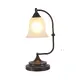 TABLE LAMP BLACK - BRONZE WITH SANDSTONE GLASS 1xE27 MOBY