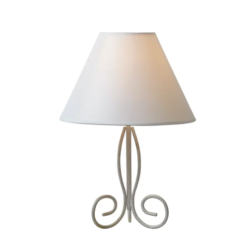 TABLE LAMP1XE14 PATINA METAL WHITE FABRIC SHADE ISMENE