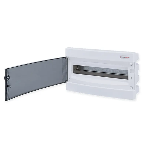 FLUSH MOUNTING ENCLOSURE 18 MODULES TRANSPARENT DOOR 1 ROW IP40