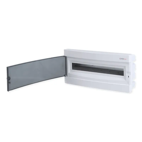 FLUSH MOUNTING ENCLOSURE 24 MODULES TRANSPARENT DOOR 1 ROW IP40