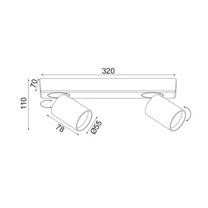 ^WALL MOUNTED LIGHTING 2XGU10 BLACK ALUMINUM 32Χ7Χ11CM ELITIS