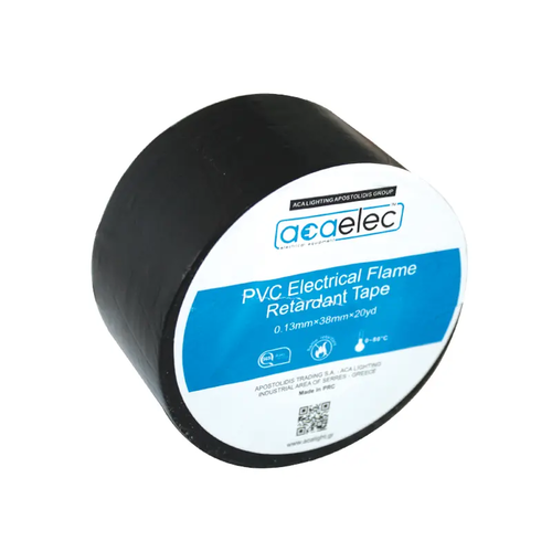 ^ ЕЛЕКТРОИЗОЛАЦИОННА PVC ЛЕНТА ACAELEC ЧЕРНА 0.13mmx38mmx20yds