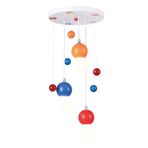 KIDS PENDANT 3XE27 MULTICOLOR Φ30ΧΗ60CM BUBBLES