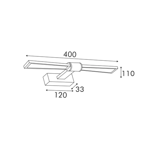 АПЛИК LED 8W 520LM 3000K МЕСИНГ АЛУМИНИЙ 410Χ140Χ55ΜΜ PAPIGION - изображение 2