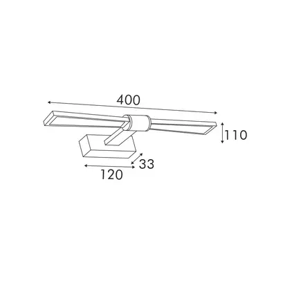 АПЛИК LED 8W 520LM 4000K МЕСИНГ АЛУМИНИЙ 410Χ140Χ55ΜΜ PAPIGION