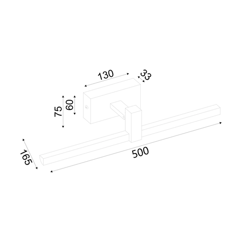 ^WALL MOUNTED LIGHTING LED 8W 3000K 520LM MIRAR BLACK METALLIC IP20 50X16,5X7,5CM - изображение 2