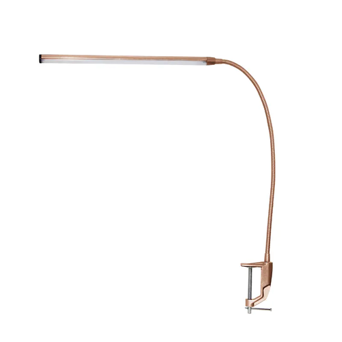 LED DESK LAMP 5W 4000K TOUCH GOLD WITH SPIRAL+CLAMP 230V Η85,5CMmax DELGADO