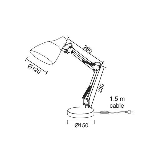 ОСВЕТЛЕНИЕ ЗА ОФИС 1ΧΕ27 ОРАНЖОВО МЕТАЛНО Φ15ΧΦ12ΧΗ50CM - изображение 2