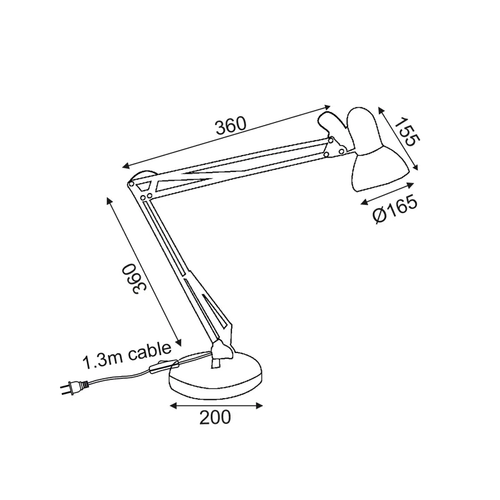 Metallic black desk lamp 1X60W E27 PENNA - изображение 2