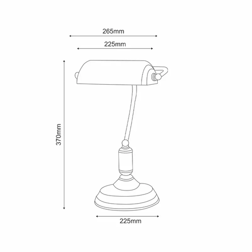 DESK LAMP 1XE27 GREEN GLASS PATINA BRASS METAL 250X300 PRESTIGE - изображение 3