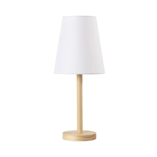 НАСТОЛНА ЛАМПА 1ΧΕ14  ДЪРВО+БЯЛ ΑΜΠАЗУР Φ18XH39CM NOSTOS