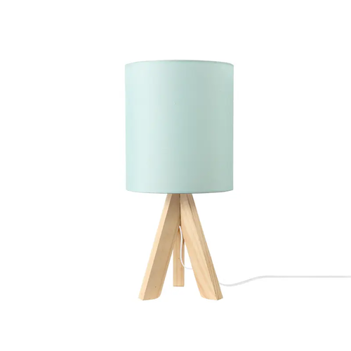 ^TABLE LIGHTING 1ΧΕ14 WOOD+PAL MINT SHADE Φ18XH40CM PICCOLO