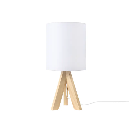 ^TABLE LIGHTING 1ΧΕ14 WOOD+WHITE SHADE Φ18XH40CM PICCOLO