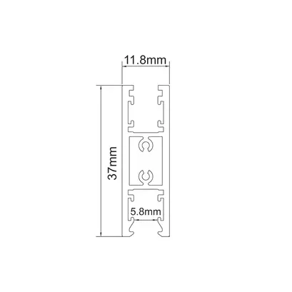 МИНИ МАГНИТНА РЕЛСА ЗА ГОРЕ/ДОЛУ МОНТАЖ 24V DC 2M ЧЕРНА