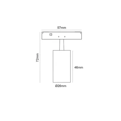 МИНИ ЧЕРЕН МАГНИТЕН СПОТ 24V DC 2W 4000K 190LM 24° RA90 5 ГОДИНИ Φ26*46(72)ΜΜ