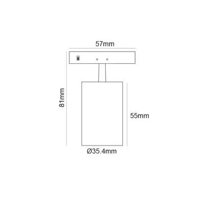 МИНИ ЧЕРЕН МАГНИТЕН СПОТ С УВЕЛИЧЕНИЕ 24V DC 5W 3000K 470LM max. 20-60° RA90 5 ГОДИНИ Φ35,4*55(81)ΜΜ