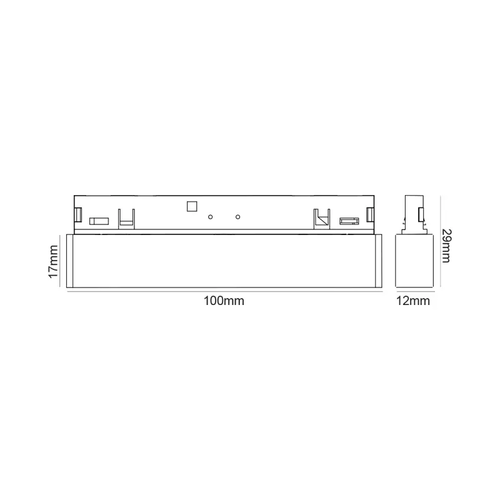 МИНИ ЧЕРНО МАГНИТНО ОСВЕТИТЕЛНО ТЯЛО 24V DC 5W 4000K 250LM 36° RA90 5 ГОДИНИ L100MM - изображение 2