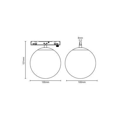 МИНИ ЧЕРНО МАГНИТНО ОСВЕТИТЕЛНО ТЯЛО 24V DC 7W 3000K 650LM 230° RA90 5 ГОДИНИ Φ100MM ОПАЛОВО СТЪКЛО
