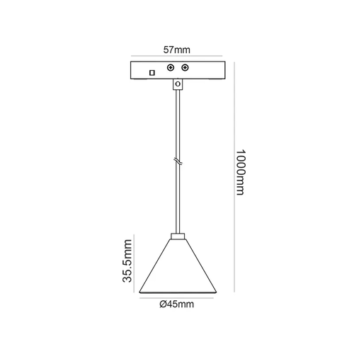 МИНИ ЧЕРЕН МАГНИТЕН ПЕНДЕЛ 24V DC 2W 3000K 160LM 36° RA90 5 ГОДИНИ Φ45*35,5(1000)ΜΜ - изображение 2