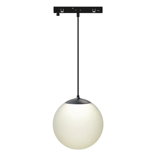 MINI BLACK MAGNETIC PENDANT LUMINAIRE 24V DC 7W 3000K 650LM 230° RA90 5 YRS Φ100Χ1000ΜΜ OPAL GLASS