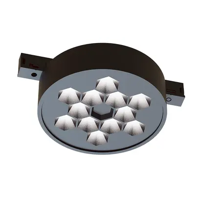 МИНИ ЧЕРНО МАГНИТНО ОСВЕТИТЕЛНО ТЯЛО 24V DC 5W 3000K 270LM 50° RA90 5 ГОДИНИ Φ71*32ΜΜ