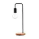 TABLE LAMP 1ΧΕ27 BLACK METALLIC WITH WOOD Φ18XH48cm NAXOS