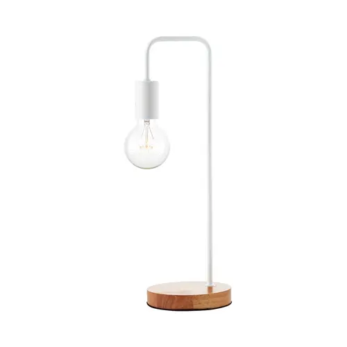 ПОРТАТИФ 1XE27  БЯЛ МЕТАЛЕ С ДЪРВО Φ18χΗ48cm NAXOS - изображение 4