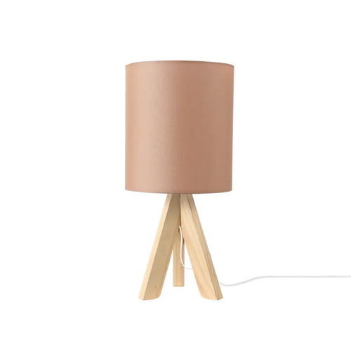 ^TABLE LIGHTING 1ΧΕ14 WOOD+BROWN SHADE Φ18XH40CM PICCOLO