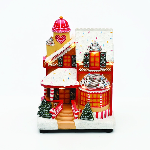 LED MULTIC CANDY HOUSE MUSIC ADAPT:4.5V (NOT INCL) BATT:3XAA (NOT INCL) 14*11*18,5cm