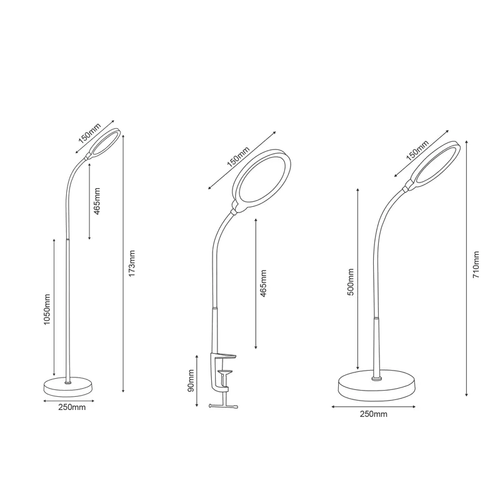 LED НАСТОЛНА ЛАМПА 3 В 1 ЧЕРНА ABS+АЛУМИНИЙ CCT СТЪПКОВО ДИМИРУЕМА 32Χ40Χ7 STEFAN - изображение 3