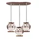 PENDANT LUMINAIRE 3XE14 BROWN PLASTIC OWL 50Χ30ΧΗ100CM KOKKA