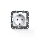 PRIME SCHUKO SOCKET WITH SAFETY SHUTTER 1x2P+E 16A 250VAC IP20 WHITE