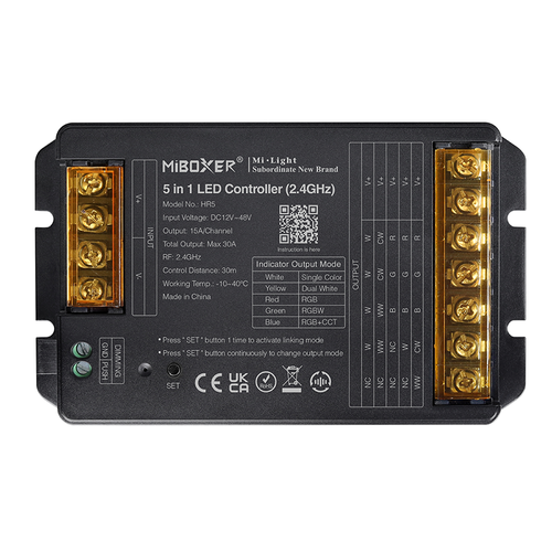 LED контролер 2,4 GHz, 5 в 1, общ изход максимум 30A
