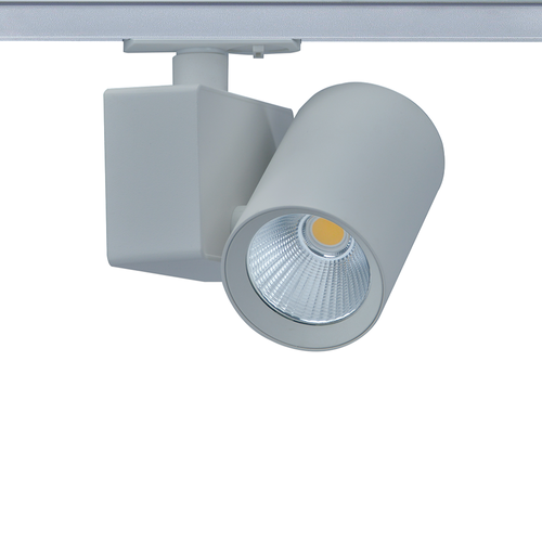 GREY LED TRACK LUMINAIRE 20W 4000K 1-PHASE 38° 2400LM 230V AC Ra80 5YRS