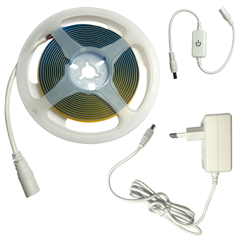 LED COB лента 24V DC, 8W/м, 3000K, 1000 lm/м, IP20, 8 мм, Ra90, 320 LED/м, ролка 3 м, 3 години гаранция