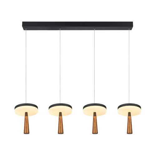 ASIAN-PENDANT LAMP*4 SAND BLACK ALUMINIUM LED SMD 42W CCT 2730LM IP20 965X164X1500MM