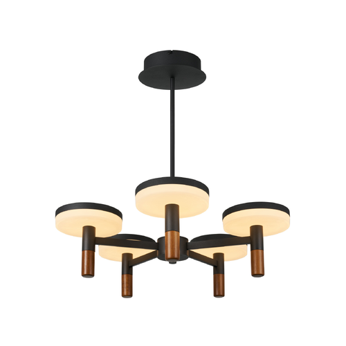 ASIAN-PENDANT LAMP*5 SAND BLACK ALUMINIUM LED SMD 52W CCT 3380LM IP20 600X330-1230MM